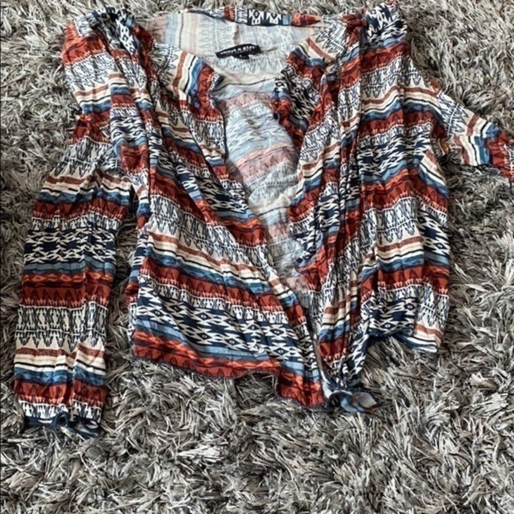 Boho cardigan top EUC size S.